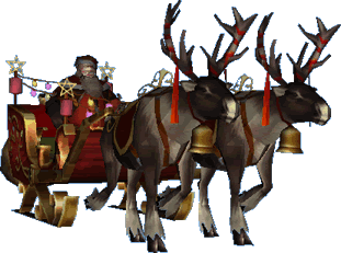 Santa Sleigh 3D Reindeer Christmas Xmas Holiday Screen Saver